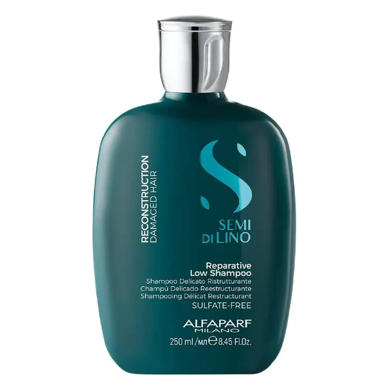 Alfaparf Milano Semi Di Lino Reconstruction Reparative Sulfate Free Low Shampoo, Professional Reconstruction Treatment For Damaged Hair 250ml