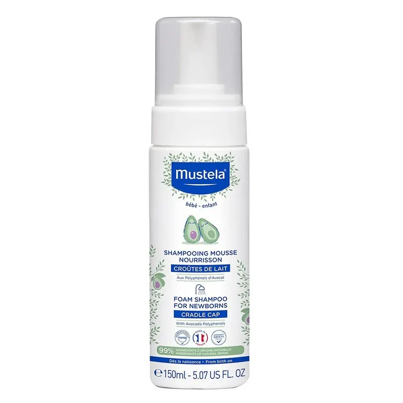 Mustela Baby Cradle Cap Foam Shampoo For Newborn, Tear-Free & Fragrance-Free 150ml